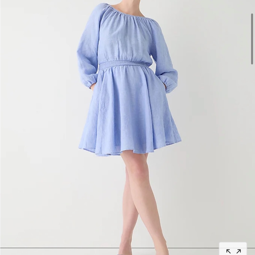 J.Crew Tall Small Palermo smocked  linen dress, nwt